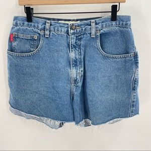 Vtg Bugle Boy 750 Short SIZE 33W Cotton Cut Off High Rise Jean Shorts